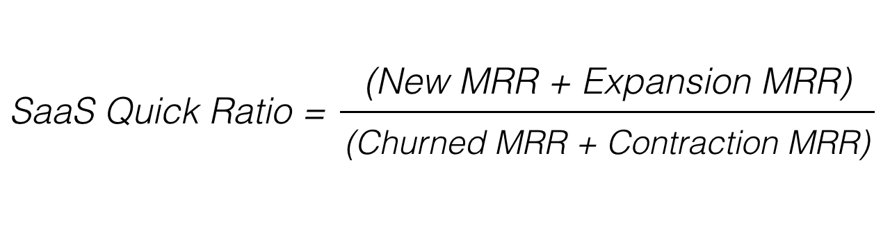 SaaS Quick Ratio formula