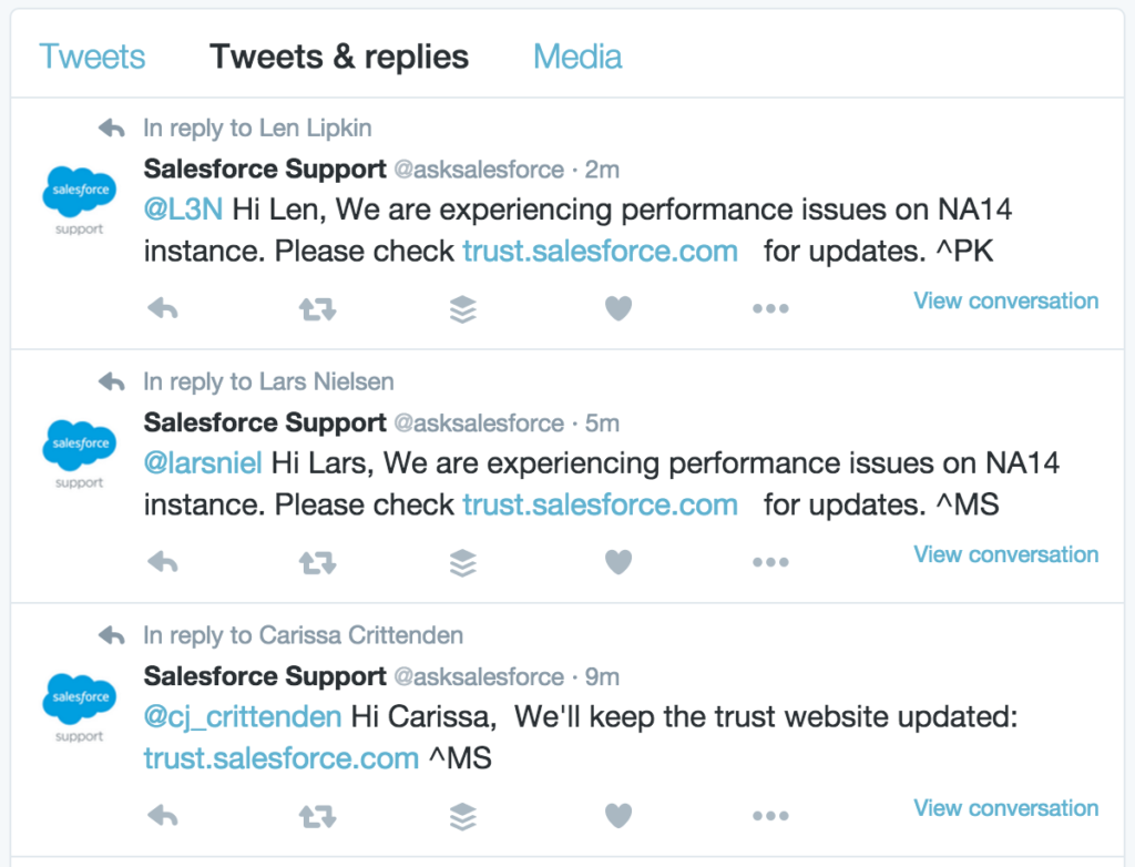 Salesforce product down