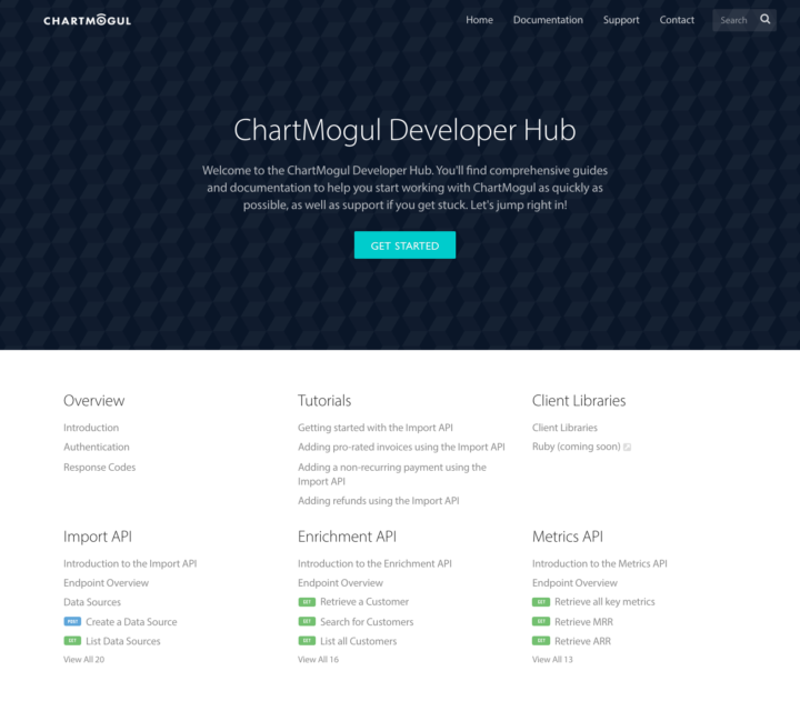The ChartMogul Developer Hub is always the best place to start, when integrating any of the ChartMogul APIs.