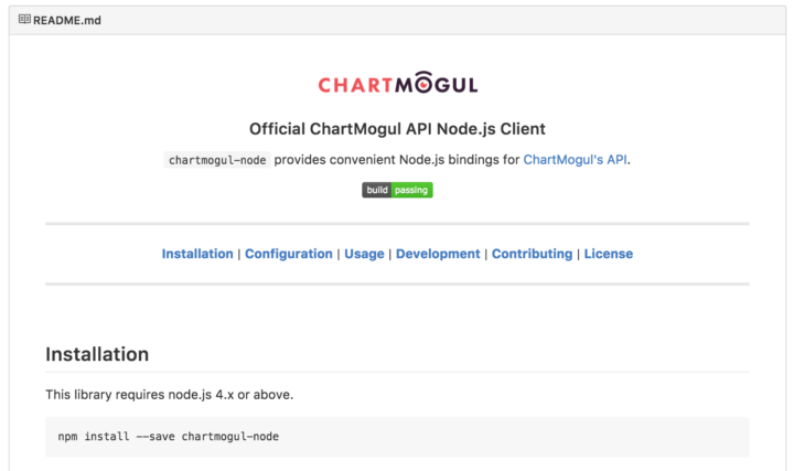 ChartMogul Node readme github