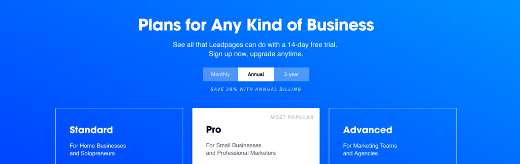 Leadpages pricing