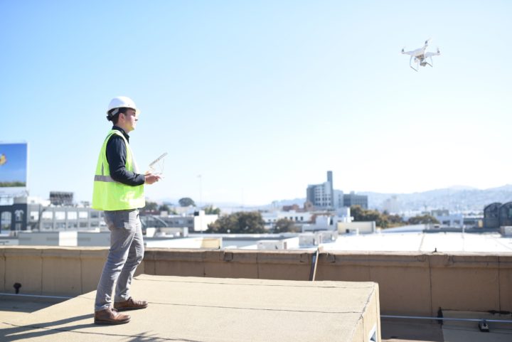 Guy flying drone