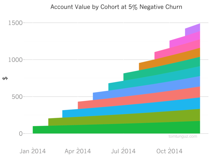 Account value by cohort chart