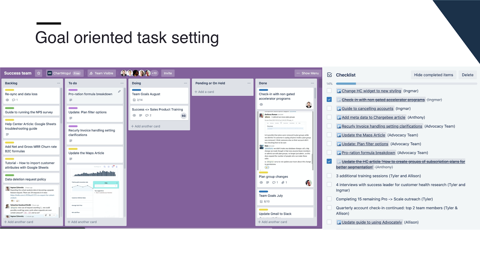 Goal-oriented task setting