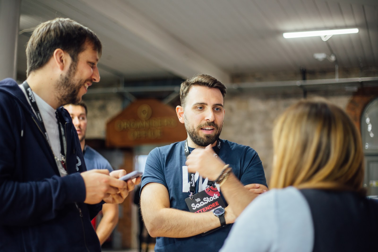 Marco, our head of engineering, talking to prospects at SaaStock 2018