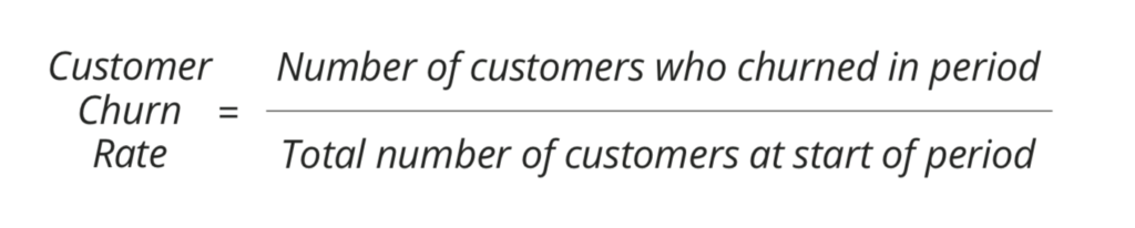 Customer churn rate formula