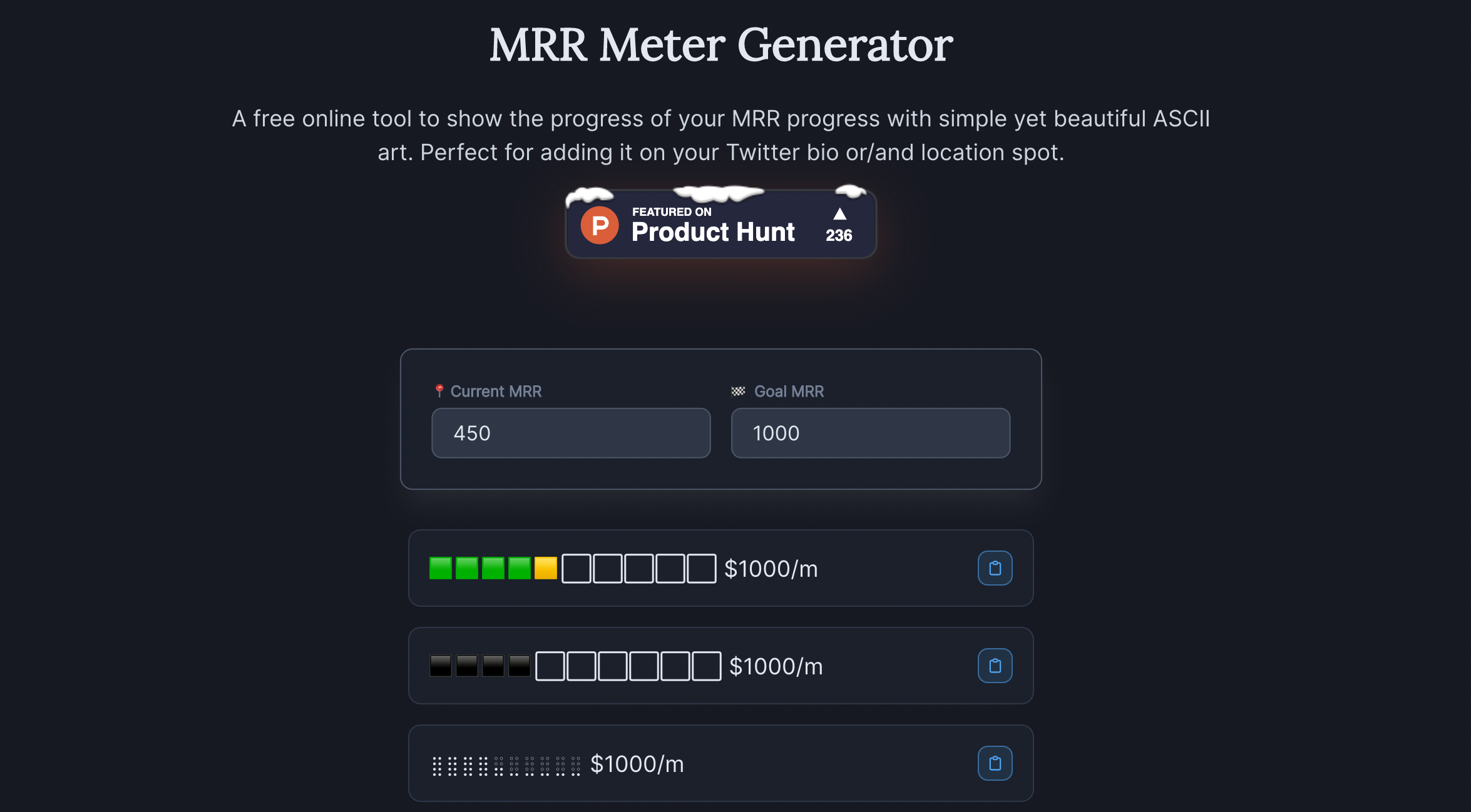 MRR Meter Generator Tool