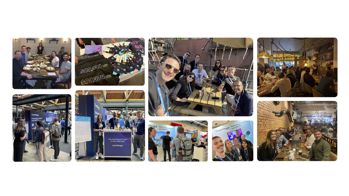 A collage of photos from ChartMogul's in-person events in 2023